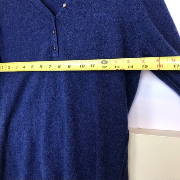 Kenar NEW Cashmere 2-ply Sweater Knit Henley Buttons Top Soft Cozy VNeck Tunic M - Picture 11 of 13